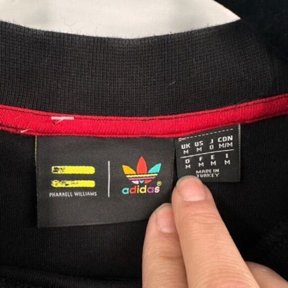 Adidas x Pharrell Williams Men's Crew Neck Pullover Sweatshirt Black Size Medium - Picture 3 of 11